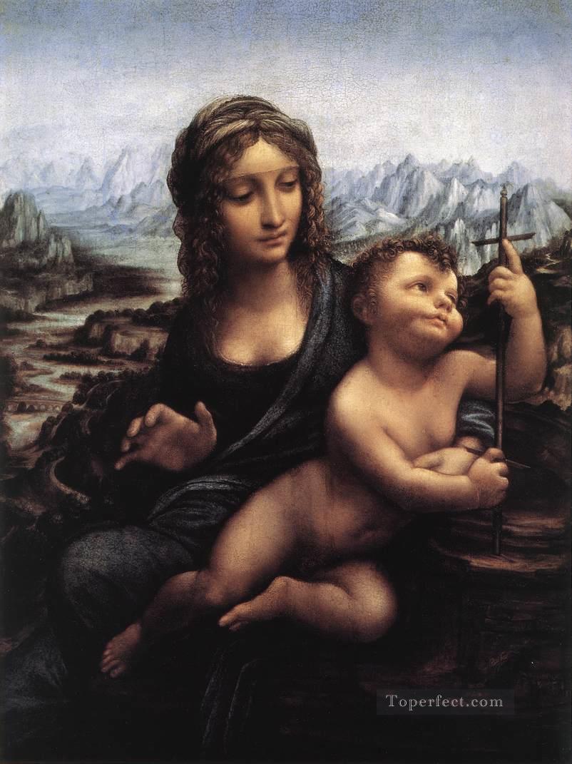 1510年以降の糸巻き師とマドンナ レオナルド・ダ・ヴィンチ油絵